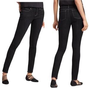 Eileen Fisher Vintage Black Skinny Jean Size 6 Organic Cotton Inseam 31 Mid Rise